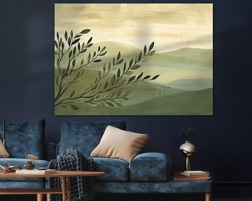 Abstrakte Landschaft | Olive Hills von Wunderbare Kunst