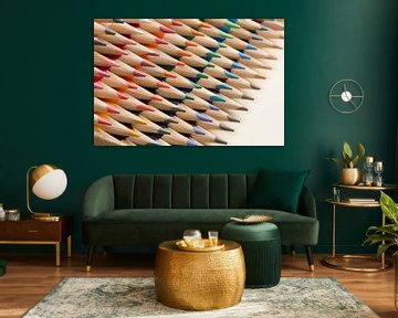 Abstract composition of a set wooden colour pencils von Tonko Oosterink