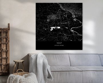 Zwart-witte landkaart van Wilp, Gelderland. van Rezona