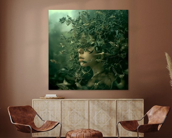 Voorbeeld van het werk in een kamer