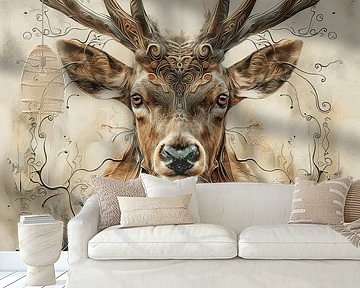 Mystic deer abstract by Mel Digital Art