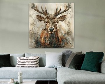 Mystic deer abstract by Mel Digital Art