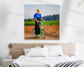 Fille amish près de Lancaster, Pennsylvanie