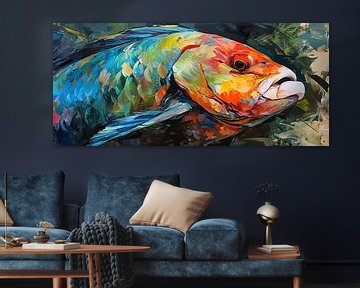 Schilderij Kleurrijke Vis van Kunst Kriebels