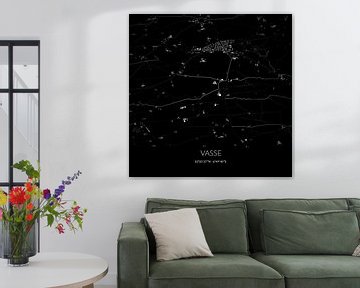Zwart-witte landkaart van Vasse, Overijssel. van Rezona