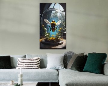 Große Biene unter Glasglocke von Maud De Vries