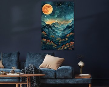 Starry night with Full moon by haroulita