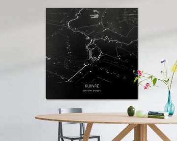 Zwart-witte landkaart van Kuinre, Overijssel. van Rezona