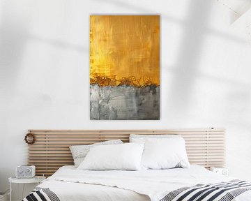 Modern abstract in yellow and grey