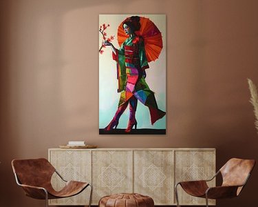 Voorbeeld van het werk in een kamer