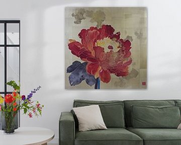 Gouden bloemenpracht 3 van DNH Artful Living