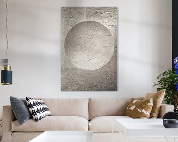 Ronde bal in pastel kleur. Taupe zilver. Minimalisme. Modern Abstract. 13 van Alie Ekkelenkamp