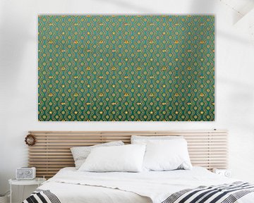 Motif sans couture avec poisson rouge sur fond aquatique sur Artmotifs Eve