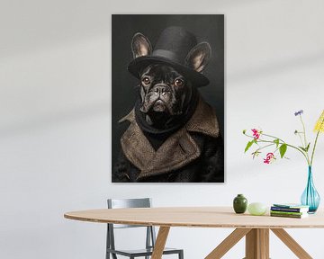 Bouledogue français avec chapeau sur haroulita