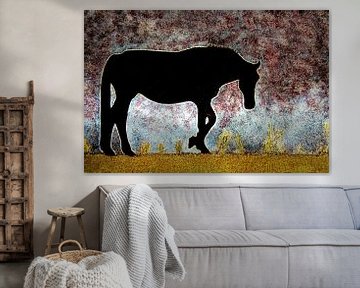 Glasmalerei Lonely Horse von ruud harberts