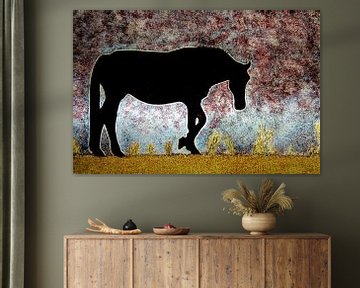 Brandschildering Lonely Horse van ruud harberts