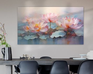 Lotus olieverf panorama van TheXclusive Art