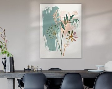 Botanische Illustration in Pastellfarben von Japandi Art Studio