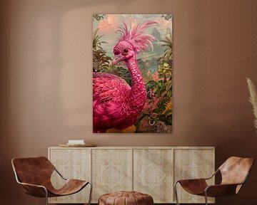 Roze fantasie vogel uit de 'Djawa' serie van Atelier Lovina