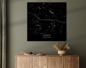 Black-and-white map of Orvelte, Drenthe. by Rezona