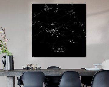 Zwart-witte landkaart van Noorbeek, Limburg. van Rezona