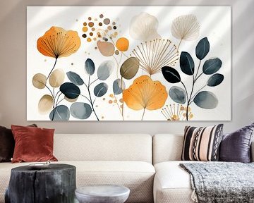 Fleurs Modernes Abstraites sur Dakota Wall Art