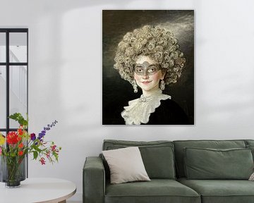 Klassische Frau mit Maske von Pieternel Decoratieve Kunst