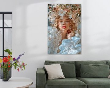 Vrouw met bloemenkroon van Alchemystudioart