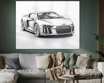 Audi R8 Car car drawing by FotoKonzepte