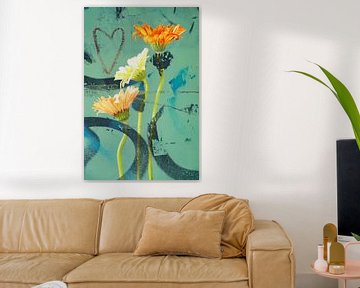 Een hart voor gerbera's van Anette Jäger