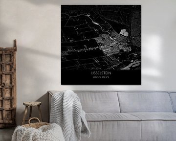 Schwarz-weiße Karte von IJsselstein, Utrecht. von Rezona