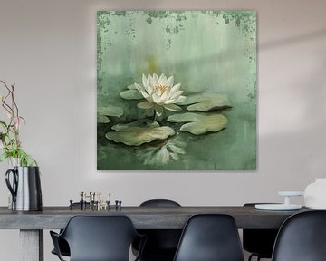 Modern impressionism water lily by Mel Digital Art