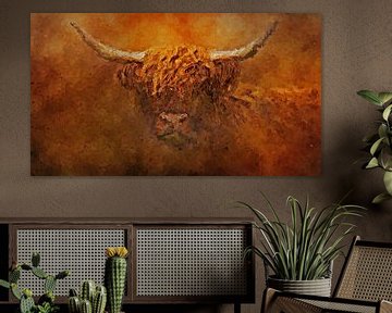 Scottish highlander (art, panoramic format) by Art by Jeronimo