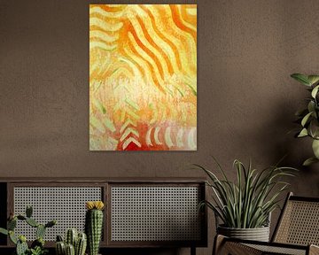 Waves orange yellow by Claudia Gründler