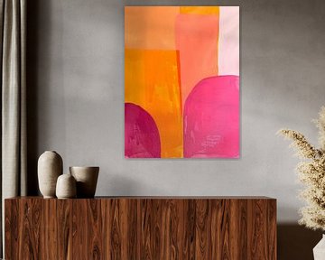 Oranje Roze Abstract van Gypsy Galleria
