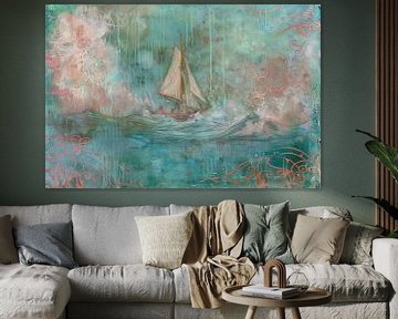 Segelboot, Impressionismus von Joriali Abstract