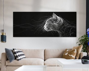 Peinture d'un chat moderne sur Caprices d'Art