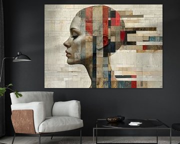 Vrouw Geometrisch Portret | Mosaic Whispers van Kunst Kriebels