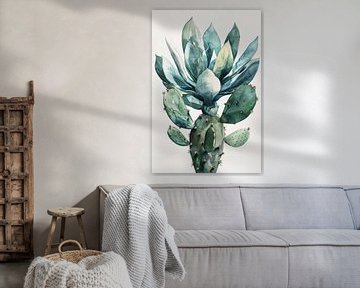 Cactus aquarelle sur haroulita