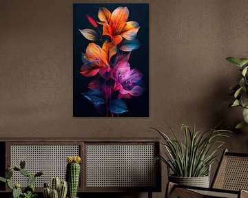 Abstracte kleurrijke bloemen van haroulita