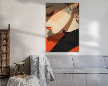 Le regard d'une femme au feu rouge orange sur Color Square