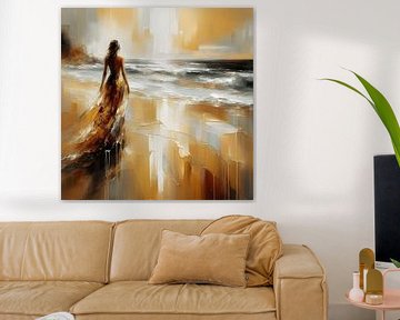 Woman on the Beach van FoXo Art