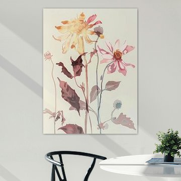 Field flowers in pastel colours by Japandi Art Studio