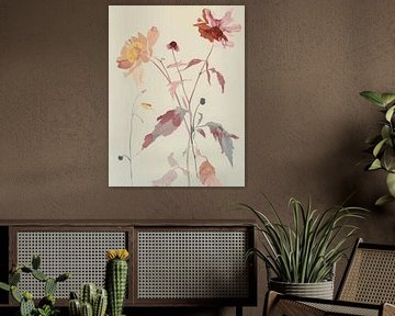 Veldbloemen in pastelkleuren van Japandi Art Studio