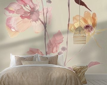 Veldbloemen in pastelkleuren van Japandi Art Studio