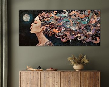 Woman Moon Night by Kunst Kriebels