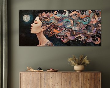 Femme Nuit de lune sur Kunst Kriebels