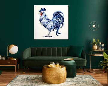 Rooster in Delft Blue by Lauri Creates