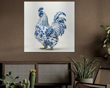 Gemütliches Huhn in Delfter Blau von Lauri Creates