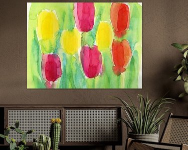 Voorbeeld van het werk in een kamer